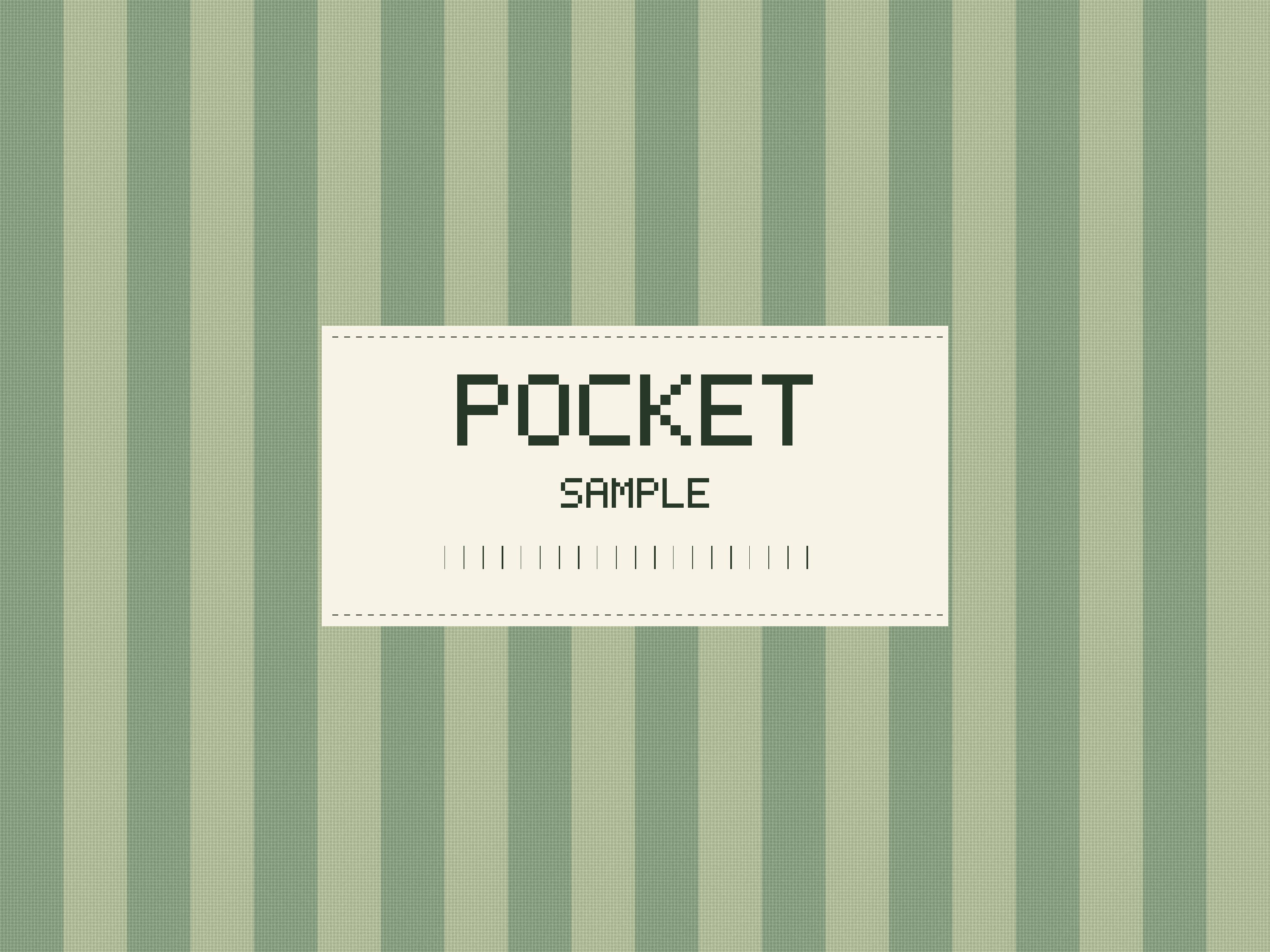 Synthetic fabric-pattern test chart with a Pocket Sample label, exported at the original 3000 by 2250 pixels